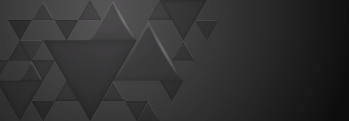 Abstract background with large and small triangular shapes in black and gray colors