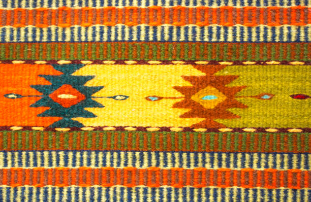 istock Oaxaca: Traditional Mexican Wool Woven Rug/Textile Detail (Close-Up) 1998807839