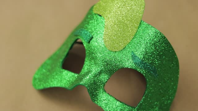 Creative fun, carefully crafted kids diamond foam mask, green color