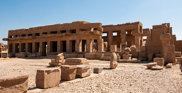 Egypt,  Luxor - March 01, 2019: restored ruins of an ancient Egyptian temple in Luxor, Egypt