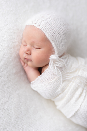 Cute 10 days-old baby girl sleeping confortable - White color- Buenos Aires - Argentina