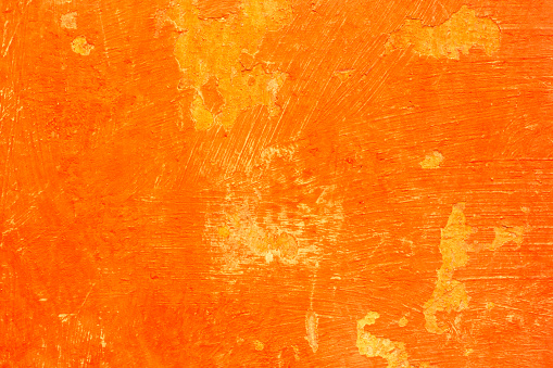 Oaxaca, Mexico: Old Wall Background: Vibrant Orange