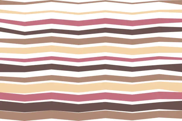 Vector illustration of Colorful striped fabric. Seamless wavy retro pattern in 60s-70s style. Vintage wallpaper with striped wave texture.Vector illustration.