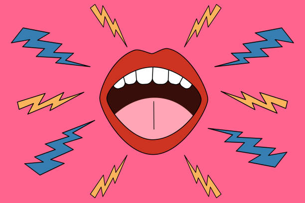 istock A screaming pop-style mouth. The concept of attracting attention. 1999044937