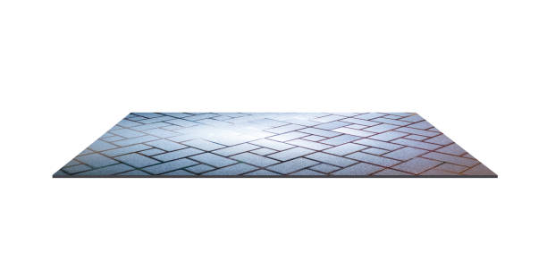 istock Satin finish frosted glass panel isolated on white background with geometric pattern and light reflection on surface, 3d illustration with clipping path 1999048654