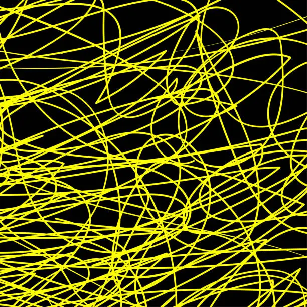 Vector illustration of Random yellow lines creating on background