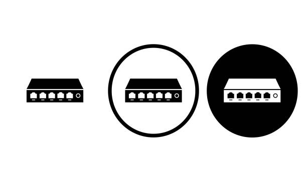 アイコンネットワークスイッチ - hubcap electric plug network connection plug electricity点のイラスト素材／クリップアート素材／マンガ素材／アイコン素材