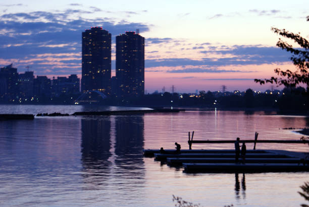 Sailboats, Dock, Sunset, Lake, Cityscape, Panorama