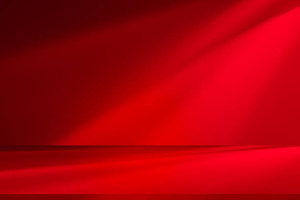 istock Wall interior background, studio and backdrops show products.with shadow from window color red . background for text insertion and presentation product 1999312199