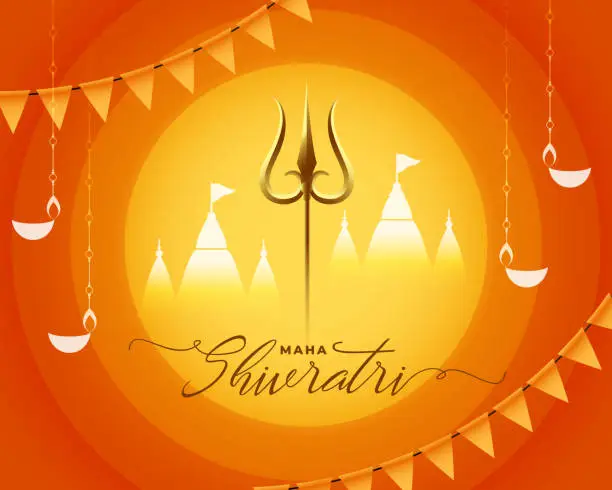 Vector illustration of decorative indian festival maha shivratri greeting background design