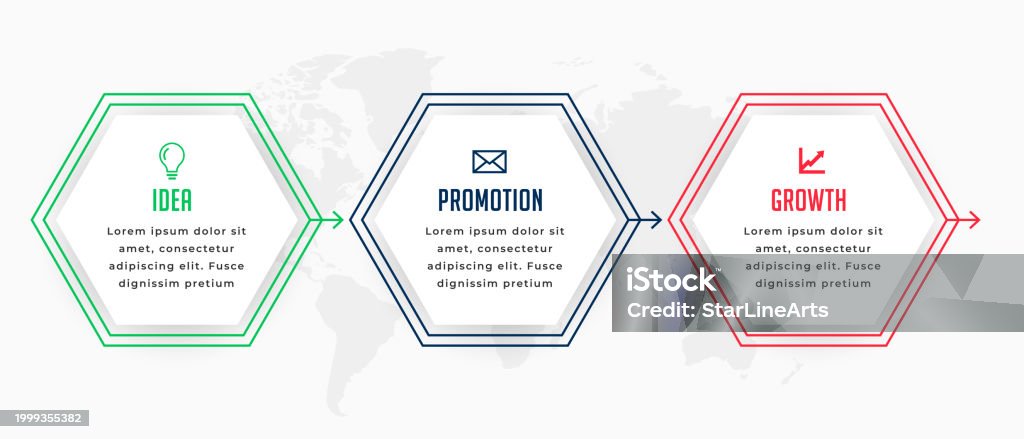 Three Step Infographic Option Chart Template For Data Visualization ...