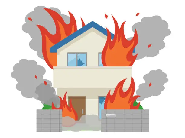 Vector illustration of House_Fire