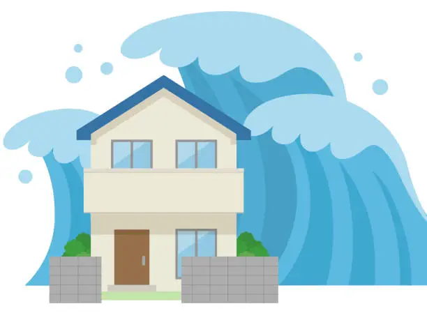 Vector illustration of Housing_Tsunami