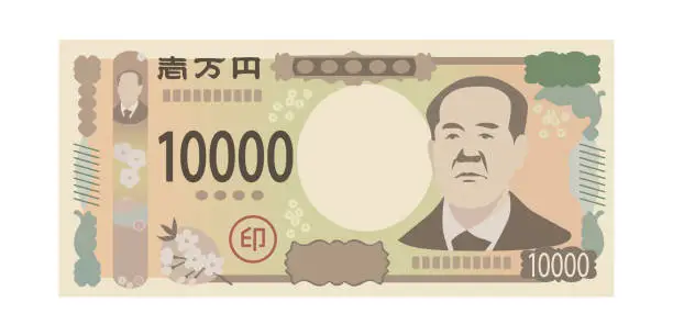 Vector illustration of 10,000 yen bill_Japanese banknotes