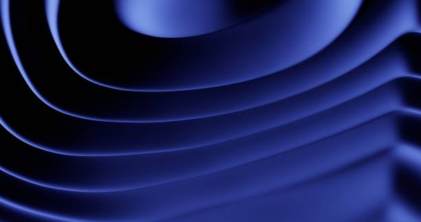 istock Close-up view of undulating patterns in blue matte plastic. 1999459060