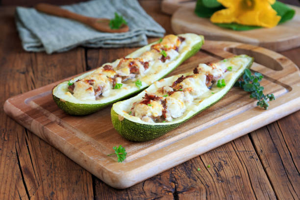 Abobrinha Recheada com Carne Gratinada: Sabor e Leveza - receita deliciosa profissional - passo 1