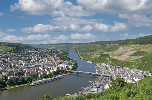 famous Wine Village of Bernkastel-Kues at Mosel River in Mosel Valley,Germany
