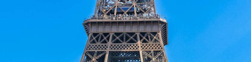 Paris, France - September 10, 2023 : Second floor of the Eiffel Tower