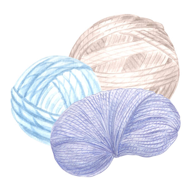 Skeins of yarn and tangles of threads. Watercolor composition Template illustration of balls of wool for hobby knitters. Isolated hand drawn illustration for postcards, knitter blog, needlework store. Skeins of yarn and tangles of threads. Watercolor composition. Template illustration of balls of wool for hobby knitters. Isolated hand drawn illustration for postcards, knitter blog, needlework store sewing thread rolled up creation stock illustrations