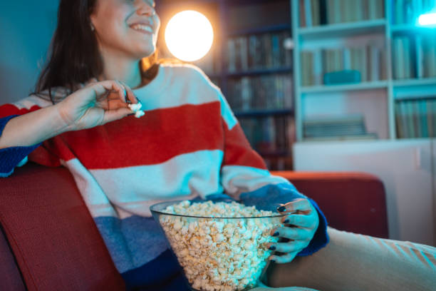 istock Cozy night at home - Binge watching 1999706313