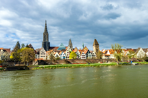 City of Ulm with riverside district