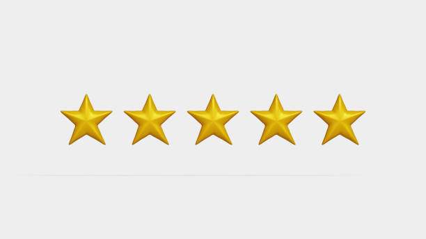 istock Five star rating feedback concept. Customer evaluation. Customer review rating. Best score point to review the service. 3d illustration 1999853573