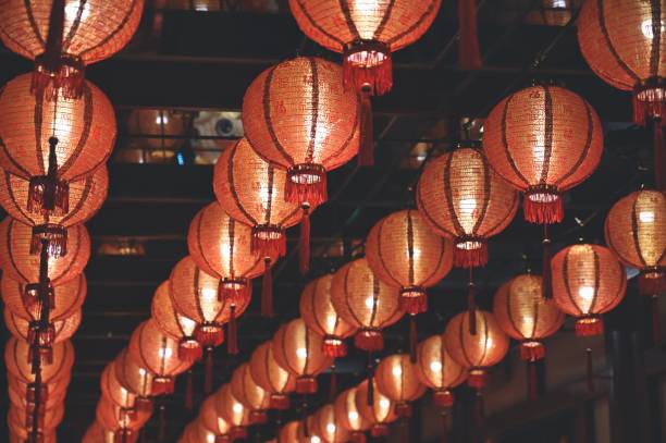 istock Leading lines of lanterns decorations for Chinese New Year 1999898976