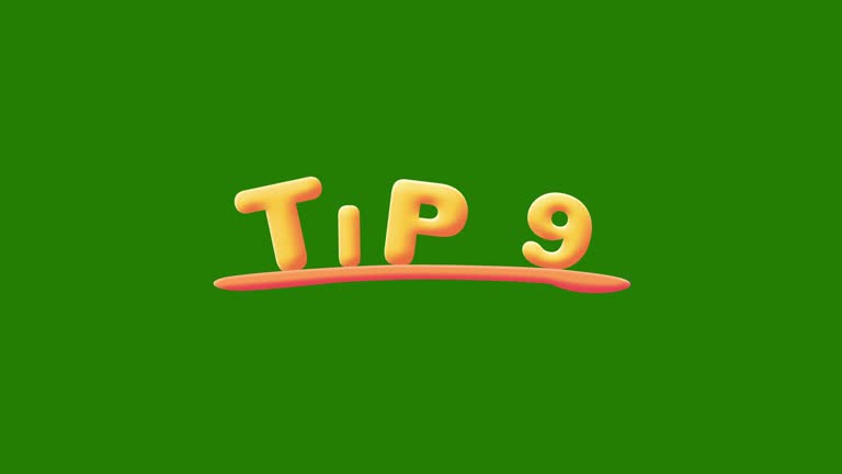 Tip 9 Wobbly gold yellow text Animation pop up effect on a green screen - chroma key