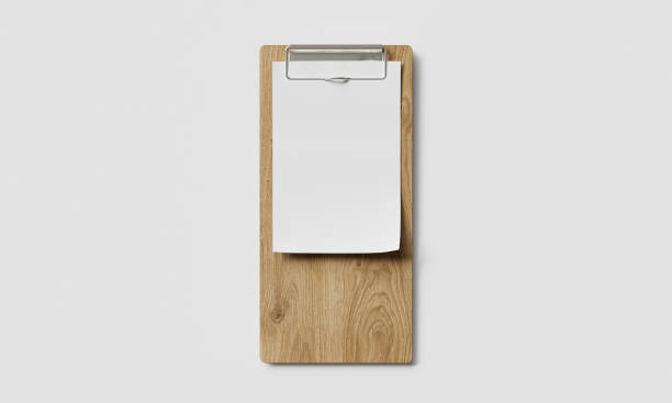 istock Wood Receipt Clip Board Mock up. 3D Rendering 1999928893