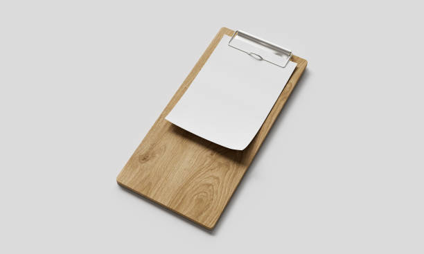 istock Wood Receipt Clip Board Mock up. 3D Rendering 1999928894