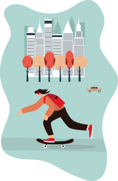 istock Woman skating in New York city 1999970776