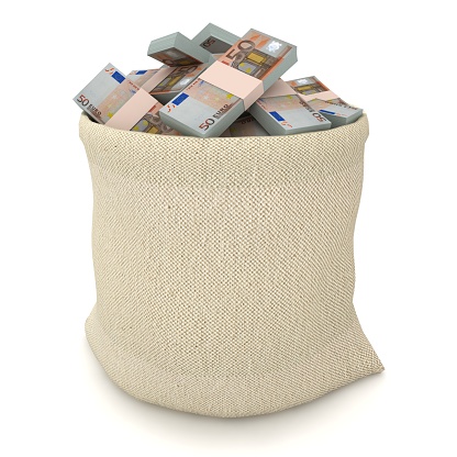 Euro money bag finance sack