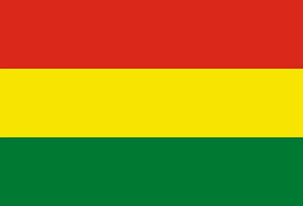 Vector illustration of Illustration of flag of country of Bolivia.