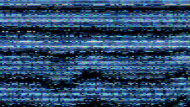 istock Glitch noise static television VFX pack. Visual video effects stripes background, CRT tv screen no signal glitch effect 2000015397