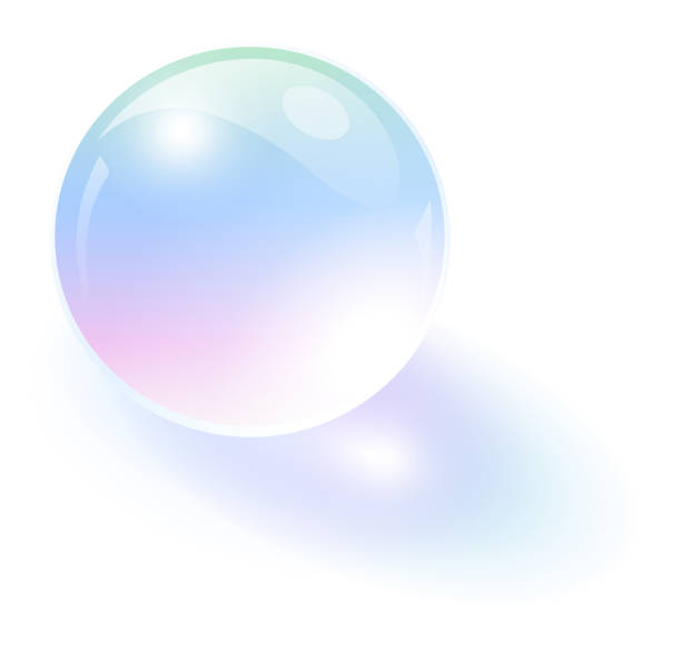illustrazioni stock, clip art, cartoni animati e icone di tendenza di sfera di vetro, perla iridescente che brilla di colori. - sphere water drop symbol