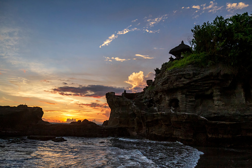 Balinese Tanah Lot Temple at sunset