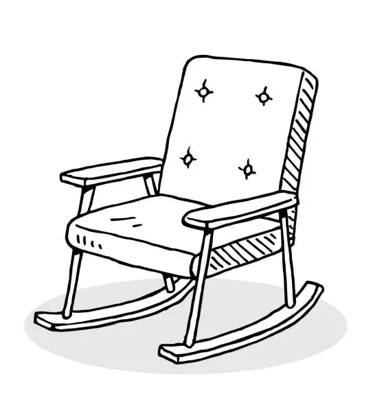 Vector illustration of Hand drawn rocking chair