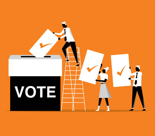 Voters Polling Place stock illustration voting queues stock illustrations