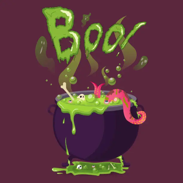 Vector illustration of Cauldron potion pot vector illustration