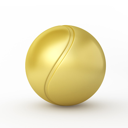 3d render tennisball gold (clipping path)