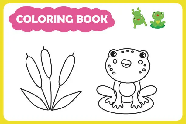 Vector illustration of coloring book for children.