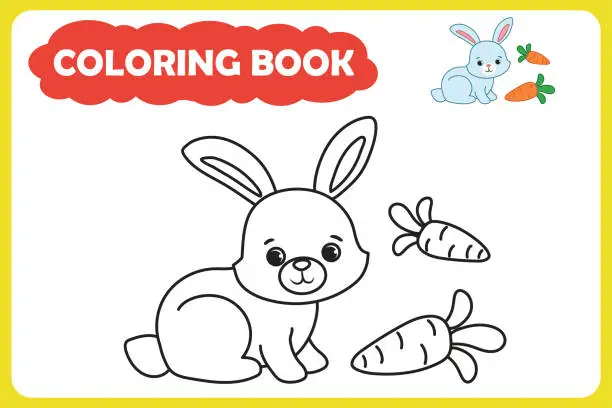Vector illustration of coloring book for children.