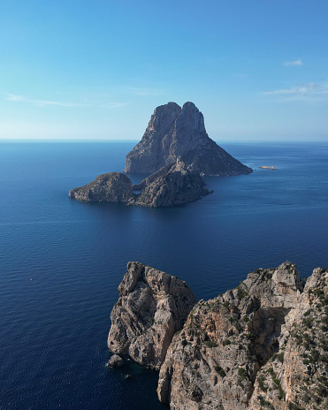 Aerial photography of the islands of Es Vedra and Es vedranell, Ibiza.