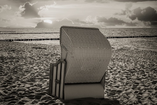Enjoy the peace and the sunset in a beach chair on the North Sea