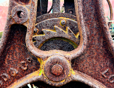 Old rusty winch on a beach in Suffolk