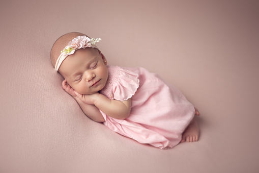 Cute 18 days-old baby girl sleeping confortable - Buenos Aires - Argentina - Latin America