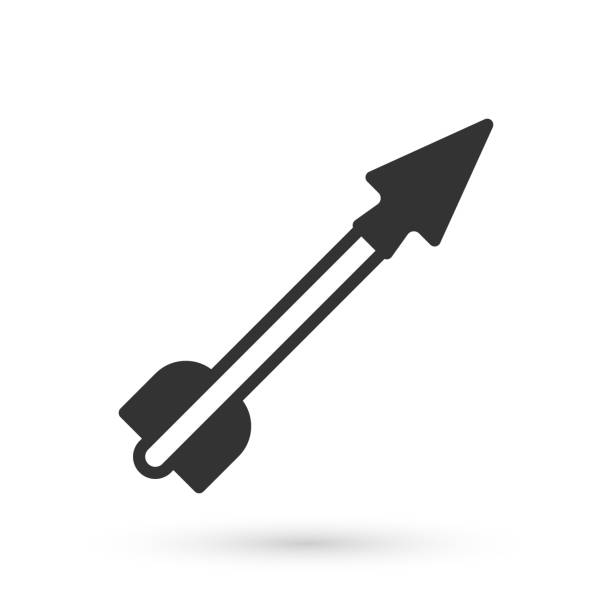 Grey Medieval arrow icon isolated on white background. Medieval weapon. Vector Grey Medieval arrow icon isolated on white background. Medieval weapon. Vector. cherokee clip art stock illustrations