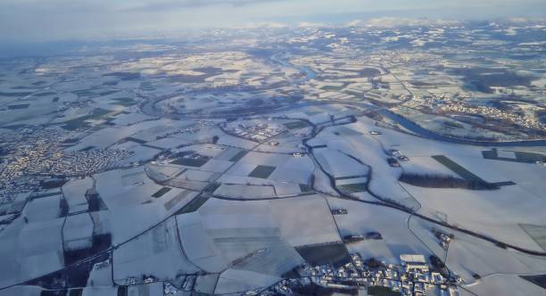 Free Stock Photo of Aerial View of Snow Covered Field | Download Free ...
