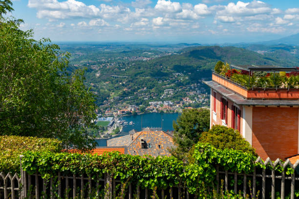 Como on the banks of Lake Como, viewed from Brunate.