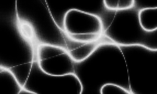 Monochrome abstract grunge halftone dots background. Pop art template, texture. Horizontal Vector illustration. Abstract grunge dots on black background